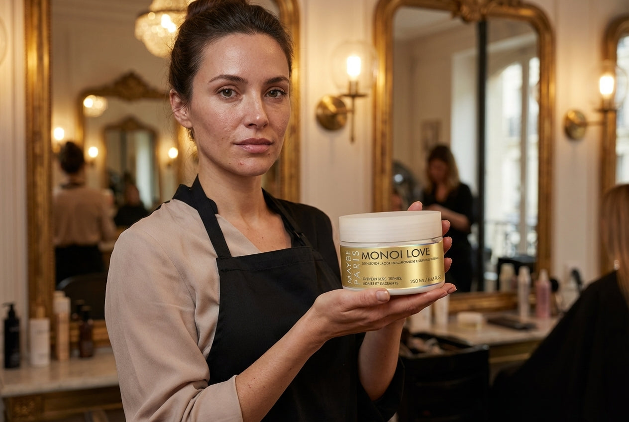 Coiffeuse professionnelle avec le soin Maybe Paris