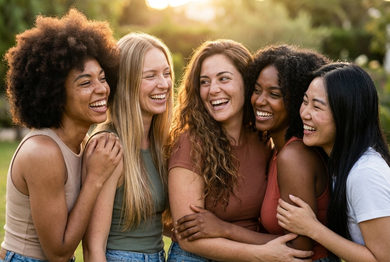 Groupe de femmes aux cheveux brillants