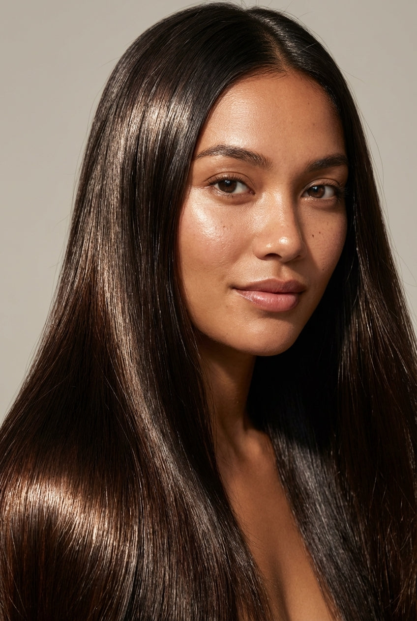Cheveux brillants effet monoï